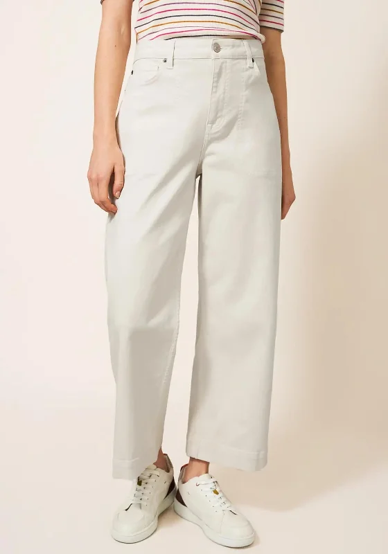 Stylish Ease Warm Soft Clothing White Stuff Tia Wide Leg Cropped Jeans, Natural