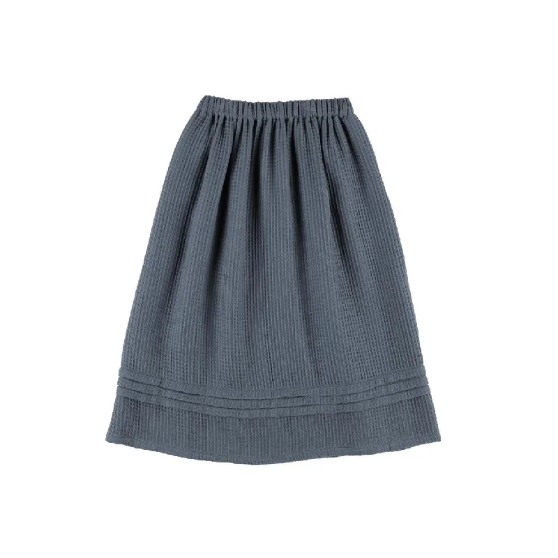 Fresh Comfort Trendy Warm Pieces BELLE CHIARA BLUE WAFFLE DESIGN SKIRT [FINAL SALE]