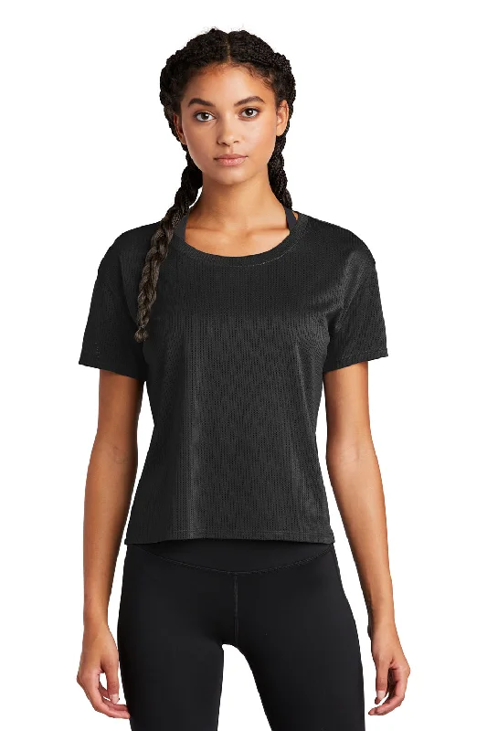 Lounge Chic Relaxed Comfort Pieces Sport-Tek Womens Draft Crop Short Sleeve Crewneck T-Shirt - Black