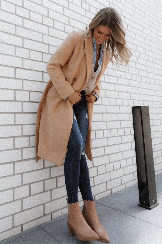 Soft Touch Stylish Relaxed Clothing Camberwell Coat - Tan