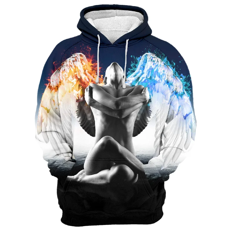 Simple Style Comfortable Warm Layers Dark Angel Hoodie