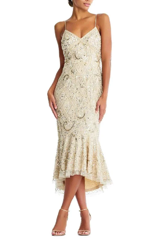 Comfy Chic Warm Street Style Aidan Mattox MD1E203330 - Jeweled Tea Length Evening Dress