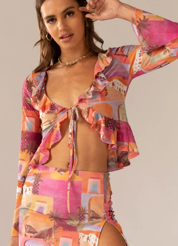 Sporty Comfort Casual Chic Options Sweet and Sultry Tie Top - Sunset Building
