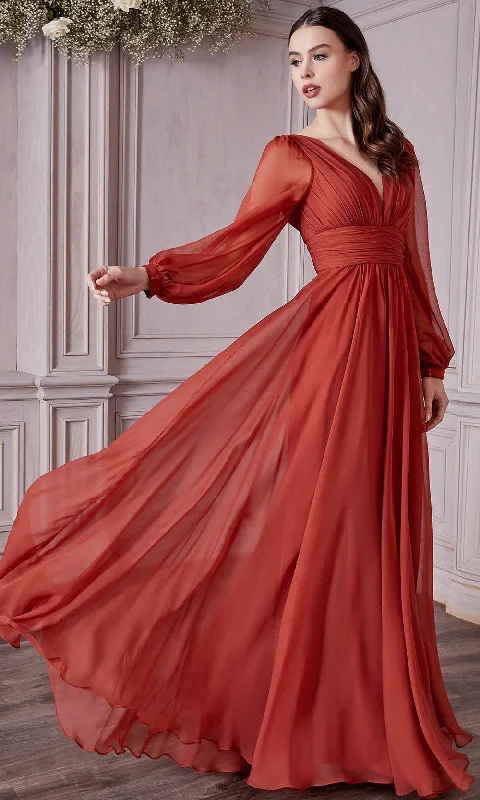 Cozy Fit Wear Casual Soft Fit Cinderella Divine CD0192 - Bishop Sleeve Evening Dress