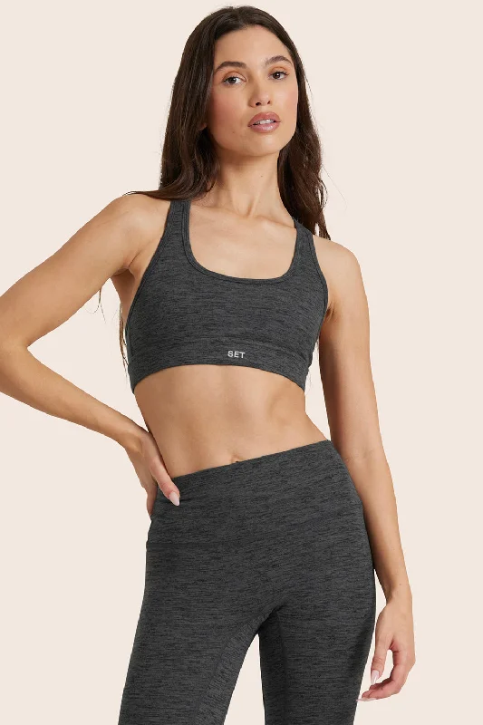 Breezy Comfort Fashionable Cozy Wear FORMCLOUD® CLOUD STAPLE BRA - PEPPER HEATHER GREY