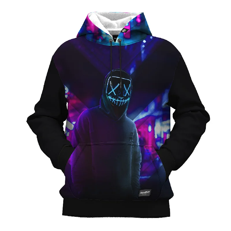Easygoing Style Comfy Layering Trends Neon Face Hoodie