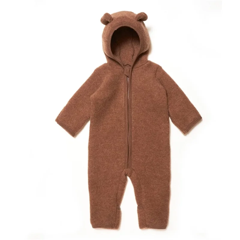 Stylish Ease Comfortable Trend Wear Huttelihut Pram Suit Ears Soft Wool Allie Caramel Cafe