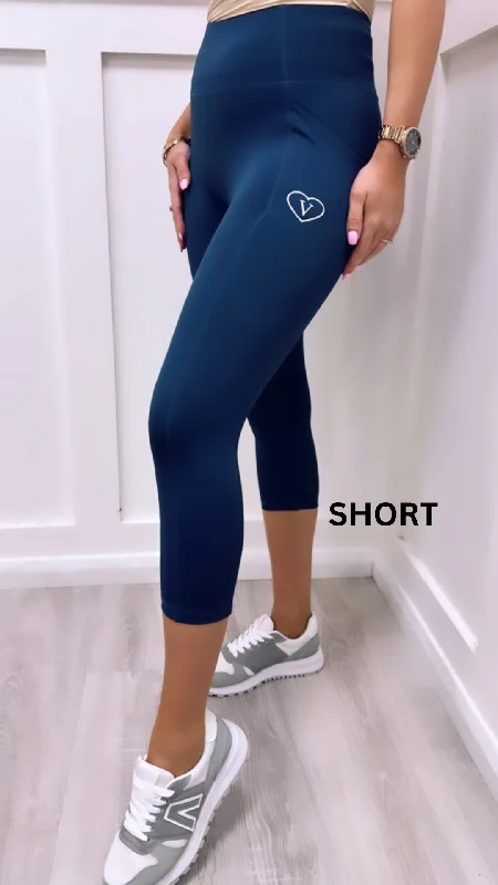 Trendy Wear Streetwear Comfort Pieces 87 Short Active Walking Leggings Navy