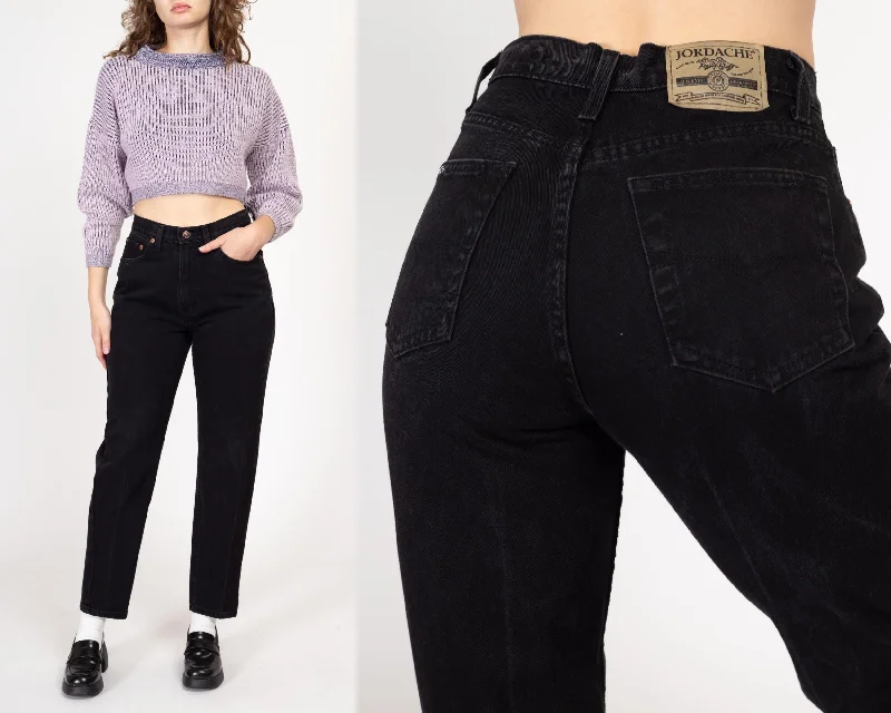 All-Day Wear Soft Cozy Wear Medium 90s Jordache Black Denim High Waisted Jeans 28"