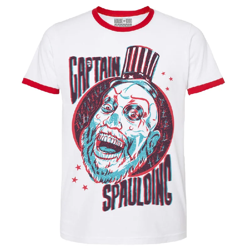 Casual Chic Wear Relaxed Fashion Styles House Of 1000 Corpses 3D Captain Spaulding Ringer T-Shirt