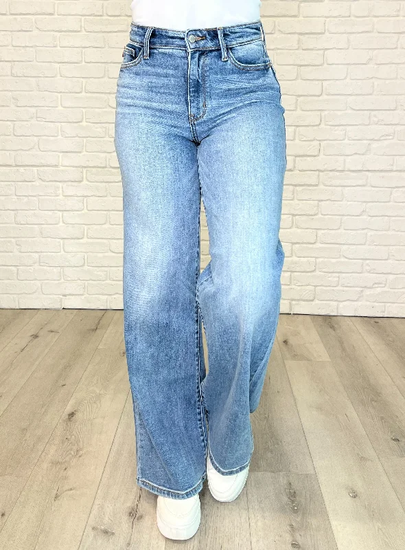 Everyday Comfort Practical Chic Pieces Karis High Rise Vintage Wash Retro Wide Leg