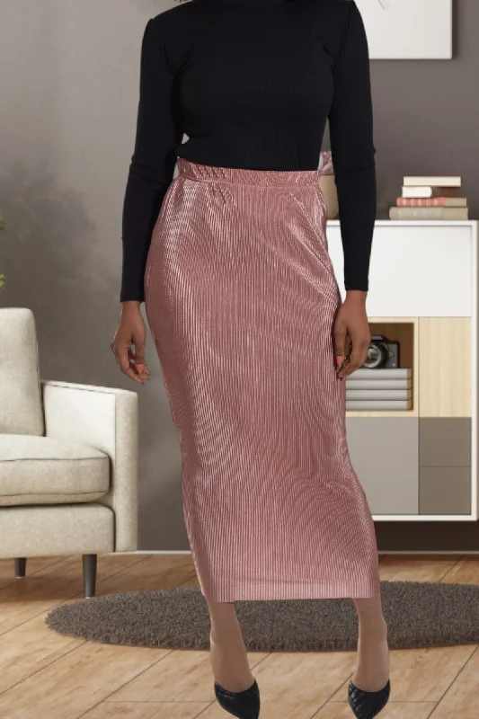 Breathable Style Affordable Cozy Style Elastic Waist Blush Pencil Skirt