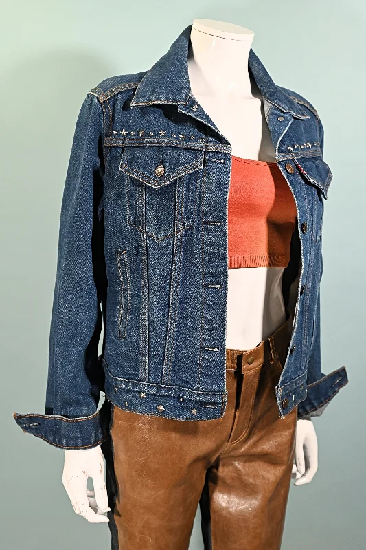 Easy Style Fashion Chic Comfort Vintage Levis Trucker Jacket, Studded OOAK, Marked M