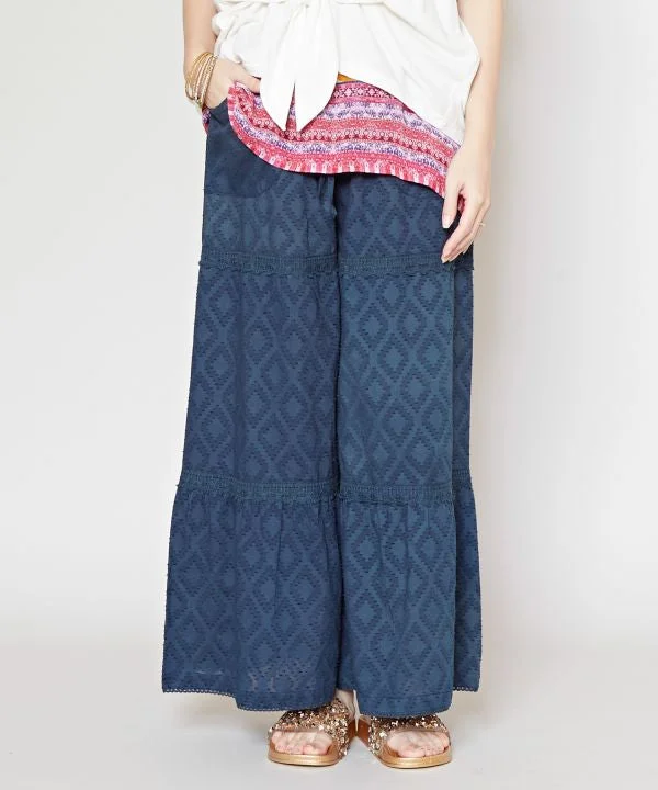Urban Comfort Warm Comfortable Fits Tiered Wide Leg Trousers