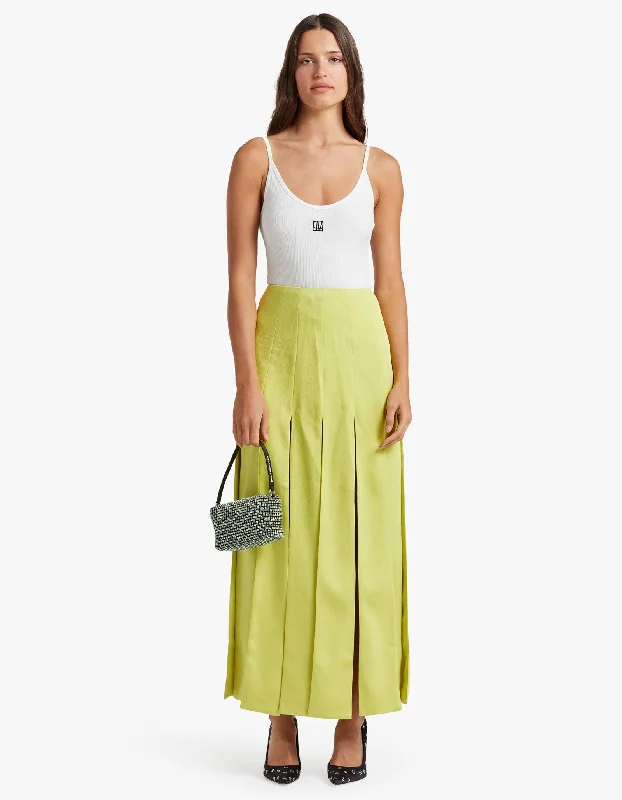 Timeless Style Practical Chic Pieces Kenzie Skirt - Chartreuse