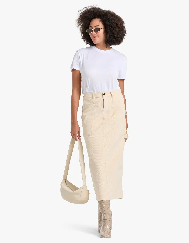 Everyday Outfits Soft Wearable Comfort Cord Utility Skirt - Light Tan