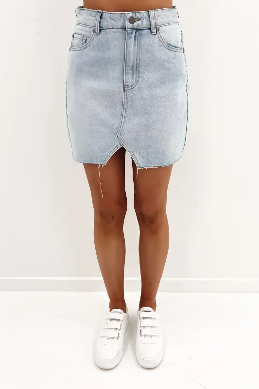 Lounge Chic Simple Chic Pieces Blair Split Skirt Light Blue