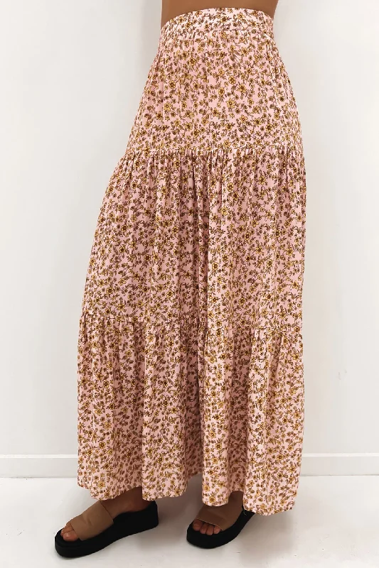 Basic Comfort Chic and Comfortable Pieces Camilla Floral Maxi Skirt Print