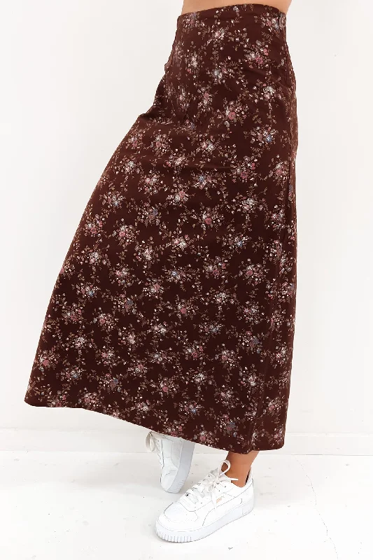 Casual Fit Cozy Stylish Wear Dakota Floral Maxi Skirt Print