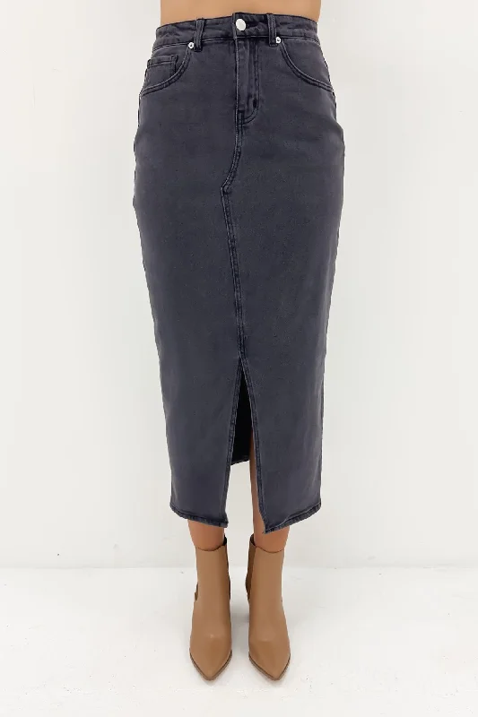 Smart Comfort Affordable Soft Fit Emerald Denim Maxi Skirt 82 Wash