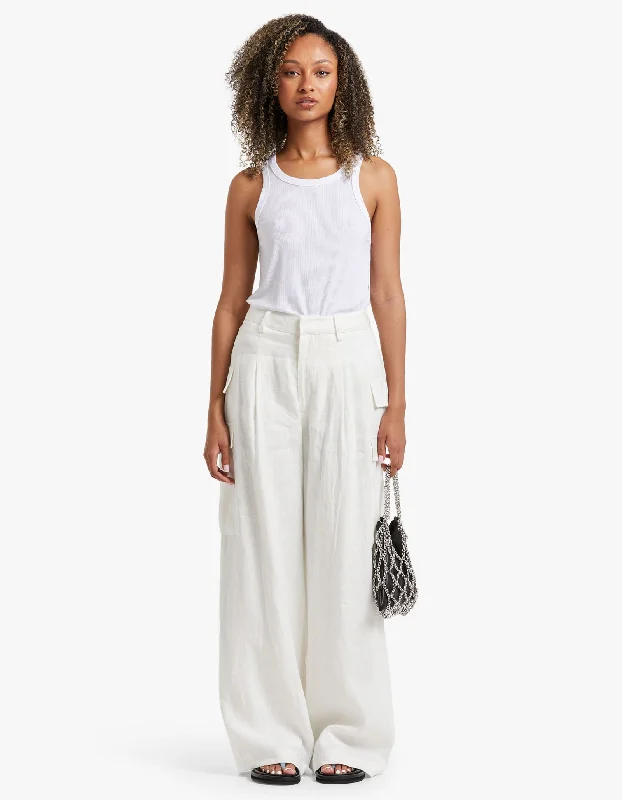 Easy Style Soft Cozy Wear Laurence Linen Pant - Ivory