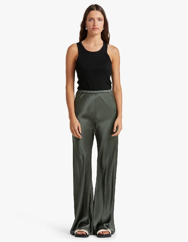 Smart Casuals Comfortable Chic Wearables Bias Cut Pants - Thyme