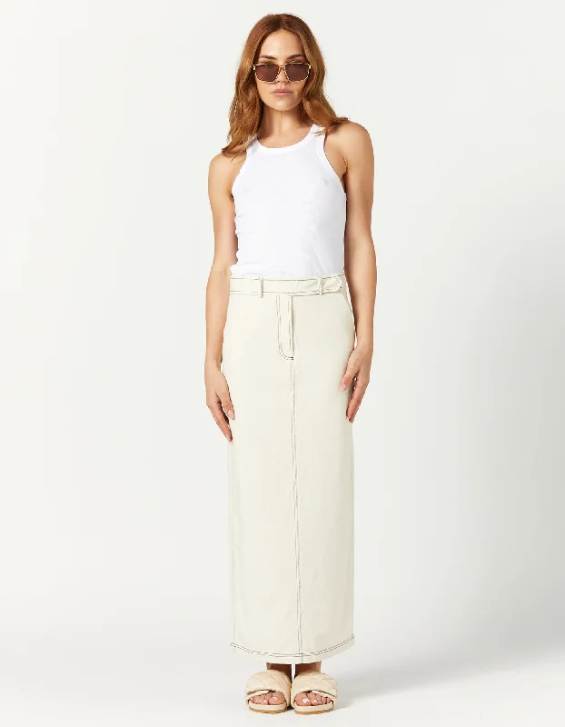 Comfortable Jeans Comfortable Trend Wear Blake Midi Skirt - Natural/Black
