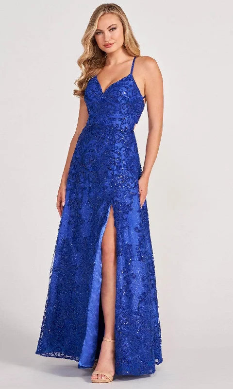 Stylish Ease Comfortable Everyday Pieces Colette By Daphne CL2028 - Glittering Lace Applique Evening Gown
