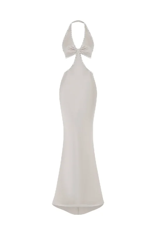 Relaxed Tops Chic and Comfortable Pieces Crystal-embellished satin maxi dress with cutouts