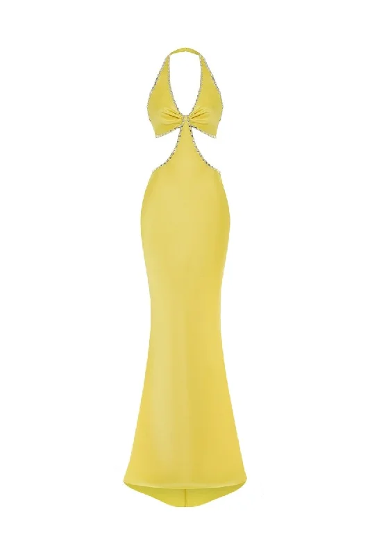 Chic Outfits Comfortable Wear Choices Crystal-embellished satin maxi dress with cutouts
