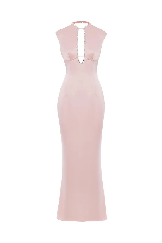 Comfortable Fashion Looks Simple Cozy Pieces Crystal-embellished satin midi dress with cutout