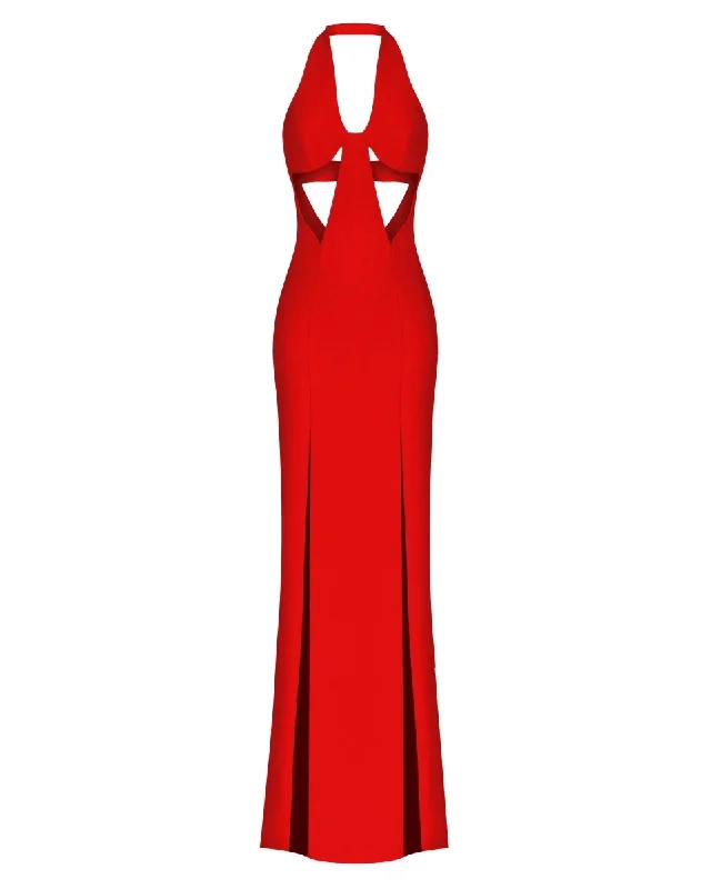 Warm Comfort Comfy Layering Trends Cutout crepe maxi dress