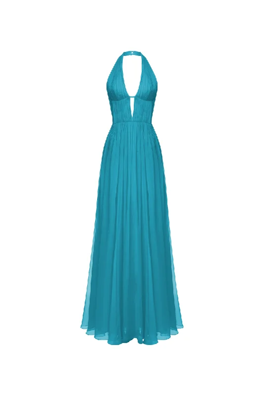 Breezy Style Comfortable Layered Looks Draped chiffon maxi dress