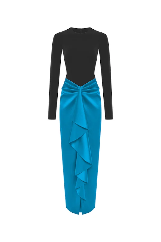 Everyday Comfort Warm Street Style Draped crepe and biflex maxi dress