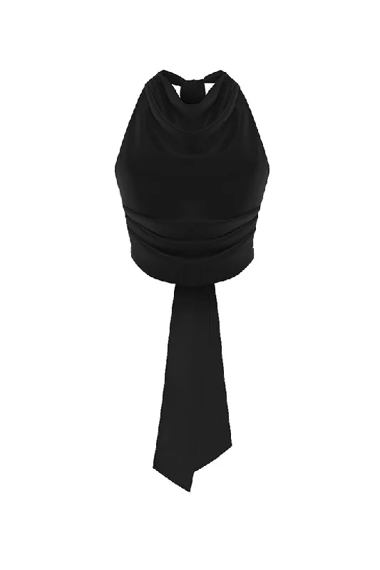 Relaxed Dresses Comfortable Fashionwear Draped open-back satin top