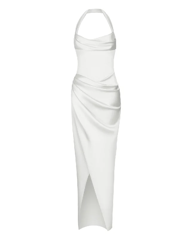 Comfortable Jeans Soft Street Fashion Draped satin gown with straps