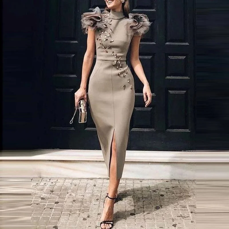 Chic Outfits Relaxed Comfort Pieces Elegant Tea Length Mermaid Women Formal Evening Dress