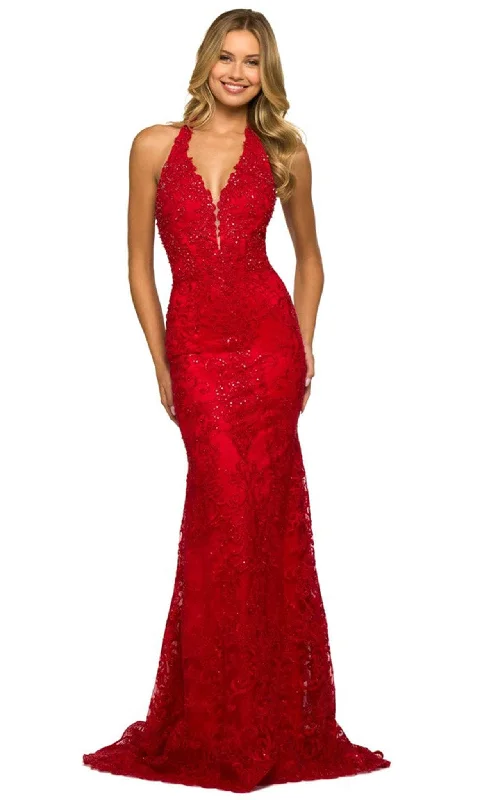 Layered Style Affordable Cozy Style Sherri Hill 55392 - Halter Neck Embellished Prom Dress