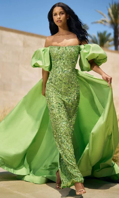 Versatile Wear Warm Soft Clothing Sherri Hill 55632 - Beaded Overskirt Evening Gown
