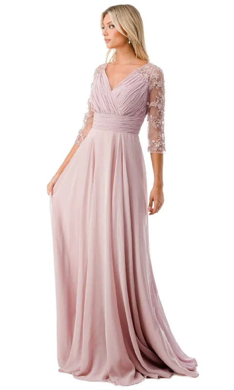 Easygoing Fashion Cozy Layered Wearables Aspeed Design M2733F - Ruched Quarter Sleeve Prom Dress Easygoing Fashion Cozy Layered Wearables Aspeed Design M2733F - Ruched Quarter Sleeve Prom Dress