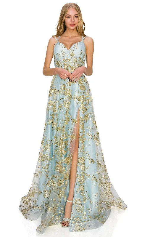 Comfortable Fashion Looks Street Fashion Comfort Cinderella Couture 8022J - Floral Glitter A-Line Prom Gown Comfortable Fashion Looks Street Fashion Comfort Cinderella Couture 8022J - Floral Glitter A-Line Prom Gown