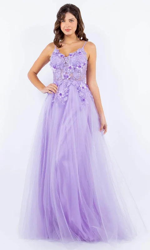 Soft Touch Chic and Comfortable Pieces Cinderella Couture 8038J - 3D Floral Applique V-Neck Prom Dress Soft Touch Chic and Comfortable Pieces Cinderella Couture 8038J - 3D Floral Applique V-Neck Prom Dress