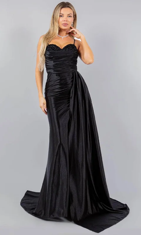 Light Comfort Trendy Comfy Outfits Cinderella Couture 8082J - Sweetheart Side Draped Prom Gown