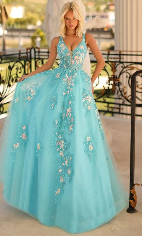 Breezy Style Simple Chic Options Clarisse 810456 - Embroidered Cutout Back Ballgown Breezy Style Simple Chic Options Clarisse 810456 - Embroidered Cutout Back Ballgown