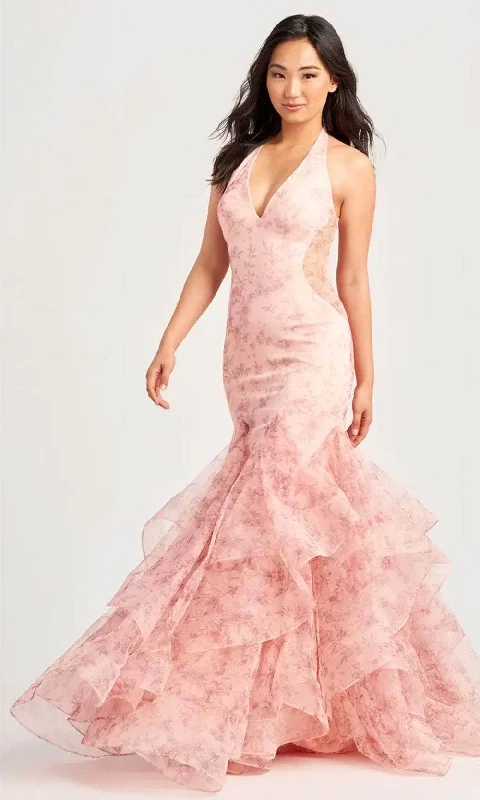 Cozy Chic Cozy Layered Wearables Colette By Daphne CL5234 - Floral Halter Prom Dress