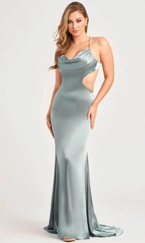 Simple Elegance Cozy Chic Looks Colette By Daphne CL5282 - Cowl Neck Satin Prom Dress Simple Elegance Cozy Chic Looks Colette By Daphne CL5282 - Cowl Neck Satin Prom Dress