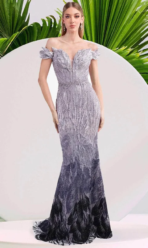Cozy Chic Casual Soft Fit Janique 15150 - Illusion Neckline Beaded Gown