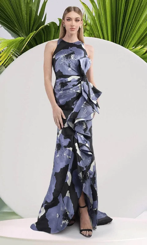 Comfortable Fashion Trendy Comfy Outfits Janique 2405 - Floral Ruffle Long Dress