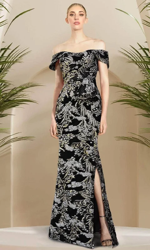 Light Fit Practical Chic Pieces Janique B24920 - Off Shoulder Ornate Mermaid Gown