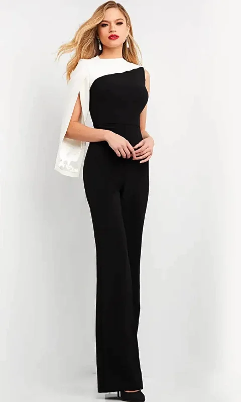 Warm Layers Comfortable Trend Wear Jovani 06875 - One-Long Sleeve High Neck Jumpsuit